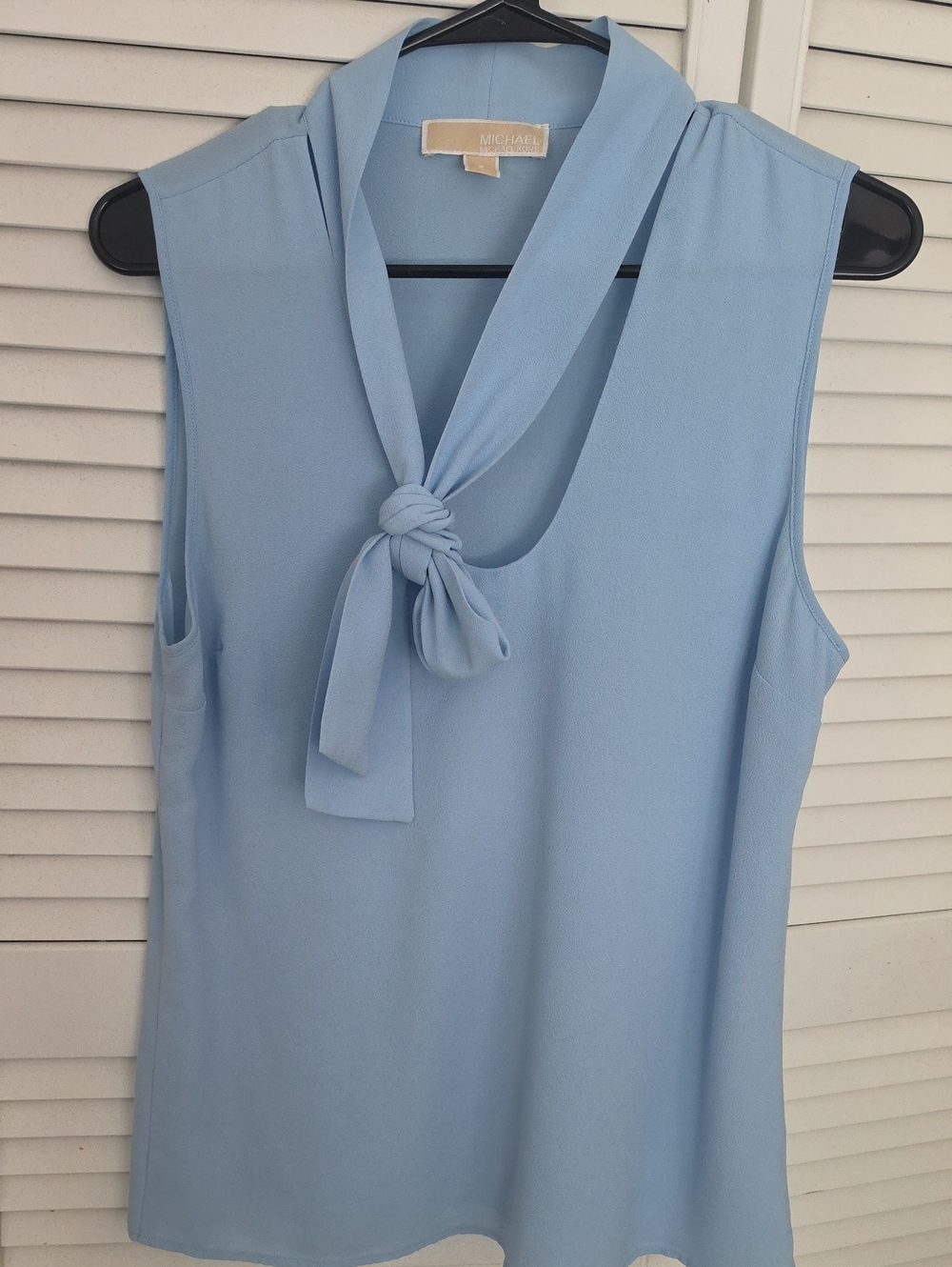 Michael Kors Sky Blue Sleeveless Tie-Neck Camisole